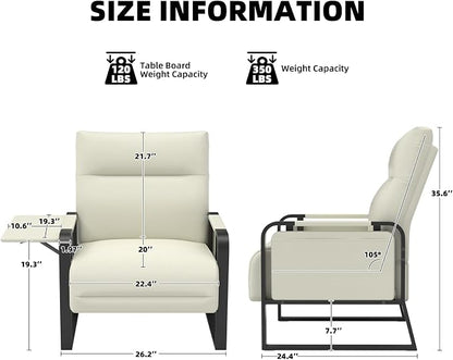 Upholstered Accent Chair, Modern Faux Leather Sofa Chair - Image 2