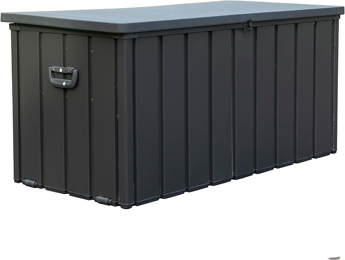 KUIKUI 100 Gallon Deck Box Waterproof, 100 Gallon Outdoor Storage Box, Metal - Image 5