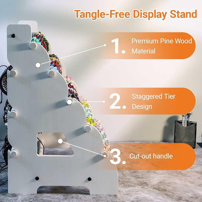 Wooden Bracelet Holder 8 Tier Jewelry Bracelet Display Stand, Portable Organizer - Image 4