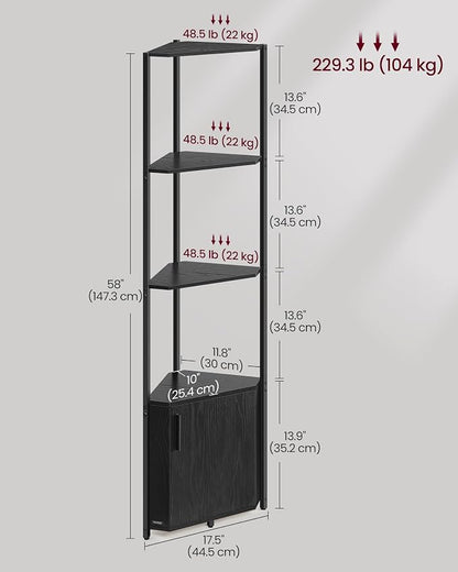 VASAGLE Corner Shelf with Storage, 5-Tier Corner Storage Cabinet | Corner shelf - Image 3