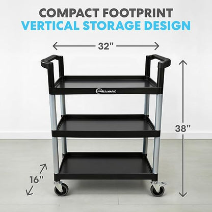 Simpli-Magic Rolling Utility Cart on Wheels, Heavy Duty Multi-Purpose Service - Image 2