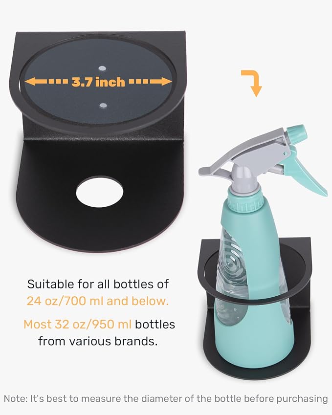 Steel Spray Bottle Holder Wall Mount 2-Pack, Fits up to 32 oz | 13-Gauge - Image 3