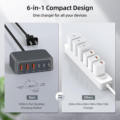 6 in 1 USB Charger, 50% Smaller Charging Station - Image 4