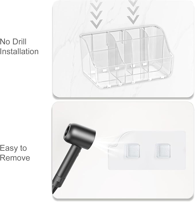 Clear Toothbrush Holders for Bathroom Organizers and Storage, Wall-Mounted - Image 7