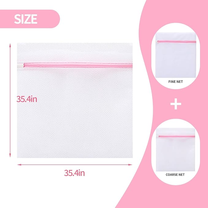 Extra Large Mesh Laundry Bags Washing Bag 2Pack Delicates Bag and Zipper - Image 7