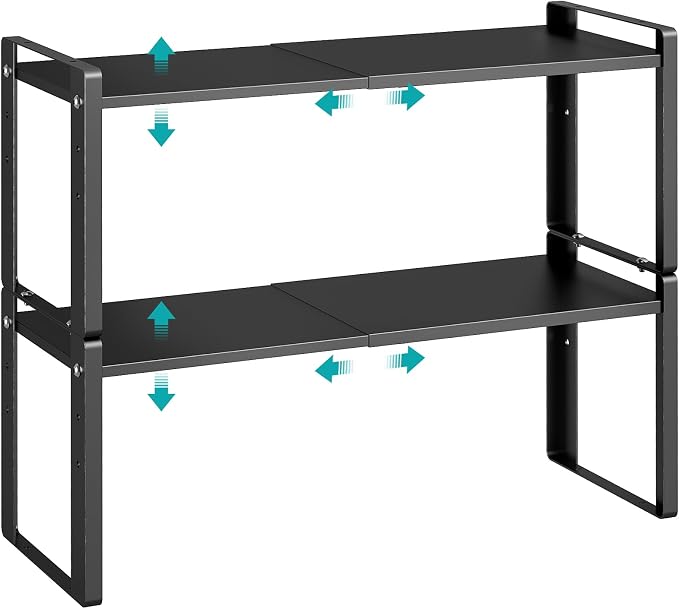 2 Pack Expandable Cabinet Organizer Shelves, 88lbs High Weight Capacity by Unknown