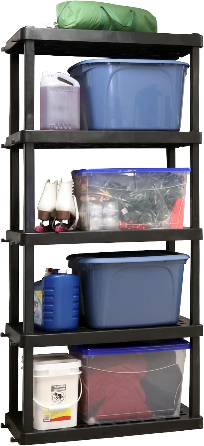 Koolatron Oskar Small Interlocking Shelving Unit, Tool-Free Assembly, Heavy by Koolatron