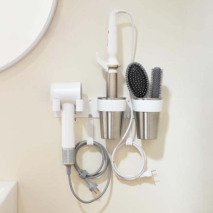 3-in-1 Hair Tool Organzier, Hair Hot Tools Wall Holder, Hair Dryer Curling Iron by Homestorage