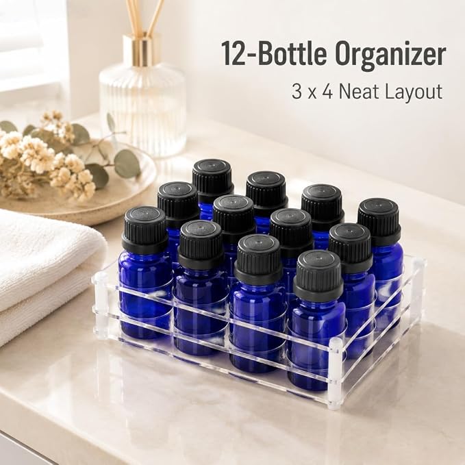 BOXIN 2-Pack Acrylic 2-in-1 Storage Rack, 12 Slots Each, Holds 10ml/15ml/20ml - Image 6