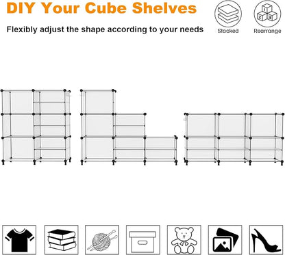 AWTATOS 6 Cube Closet Organizer Storage Shelves, Translucent | Portable Closet - Image 6