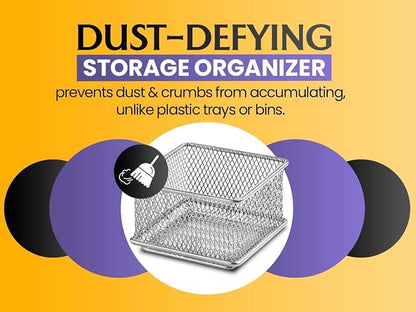 YBM HOME Silver Mesh Drawer Cabinet and or Shelf Organizer Bins, School Supply - Image 4