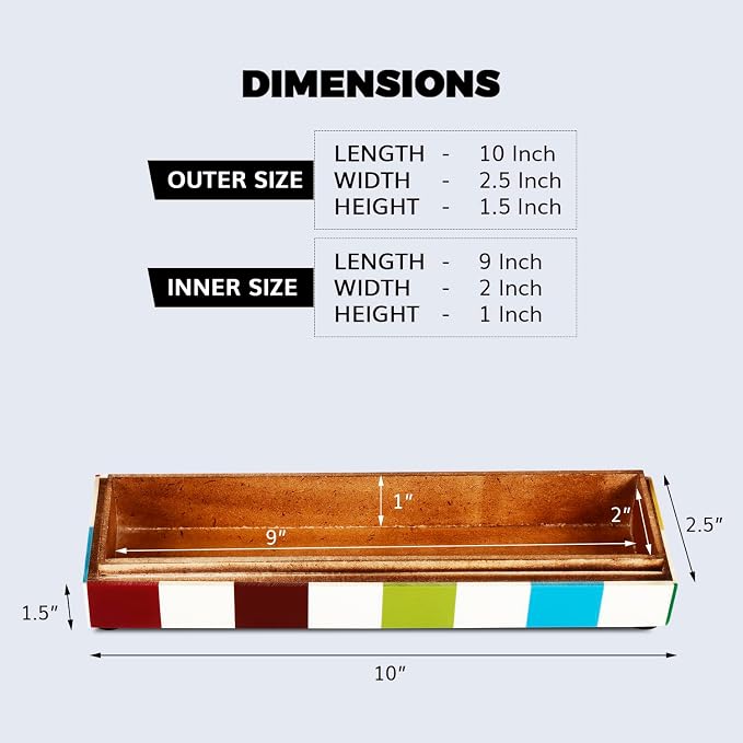 Handicrafts Home Decorative Remote Holder Box 10x2.5 – Slim Organizer Box - Image 2