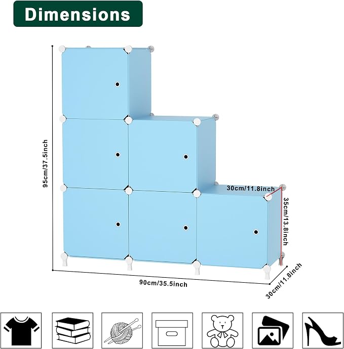 Cube Storage Organizer, 6-Cube Shelves Unit - Image 3