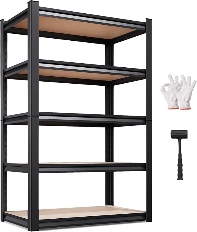 5-Tier Garage Shelving Heavy Duty Storage Shelves, Adjustable Shelving Unit by AOAORGG