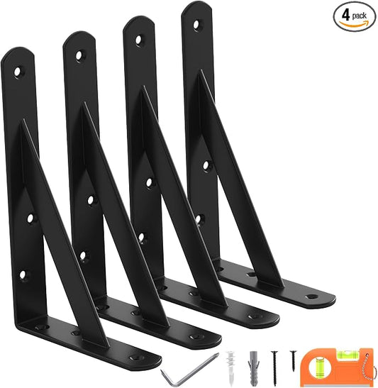 4-Pack 7 Inch Heavy Duty Shelf Brackets, Large Floating Wall Bracket by FinestHomeDecor