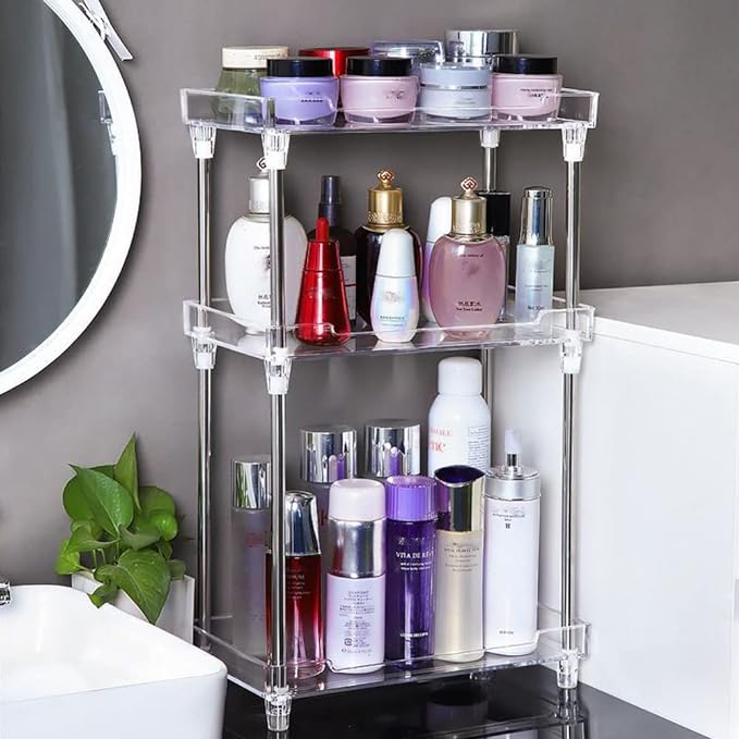 QIYUSHRY Bathroom Organizer Countertop Storage Clear 3 Tier Skincare Organizer by QIYUSHRY