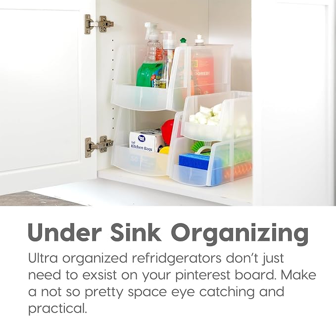 IRIS USA Clear Plastic Stackable Storage Bins, Medium - Image 5