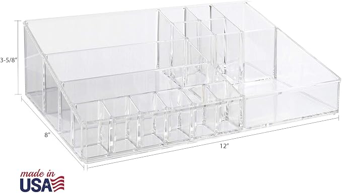 STORi Audrey Clear Vanity Makeup Organizer | 15-Compartment Holder - Image 4