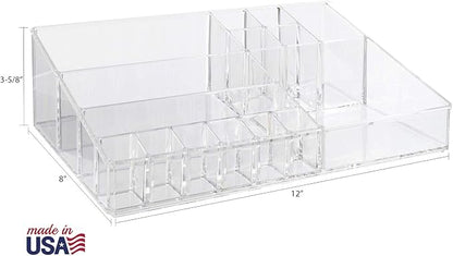 STORi Audrey Clear Vanity Makeup Organizer | 15-Compartment Holder - Image 4