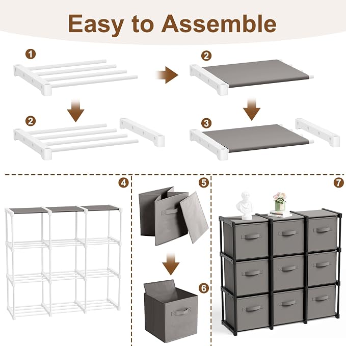 Briwooody 9 Cube Storage Organizer Bins - Image 3