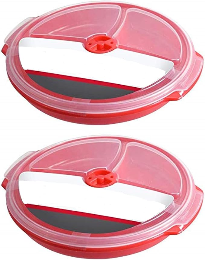 Home Products Essentials 2 Pack- Microwave Food Storage Travel Tray Containers - Image 2