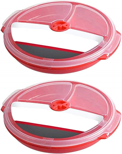 Home Products Essentials 2 Pack- Microwave Food Storage Travel Tray Containers - Image 2
