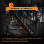 (Large Size 48 x 315 inch) Halloween Creepy Cloth - Spooky Giant Cheese Cloth Tapestry for Outdoor Yard Home Wall Decor Halloween Party Supplies & Decorations - Black