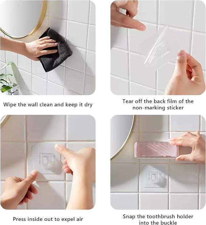 5 Slots Toothbrush Holder Wall Mount - Image 4