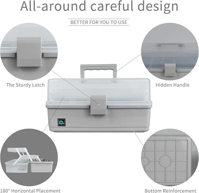 Creahaus 13 inch Art Craft Organizer Storage Box - Image 3