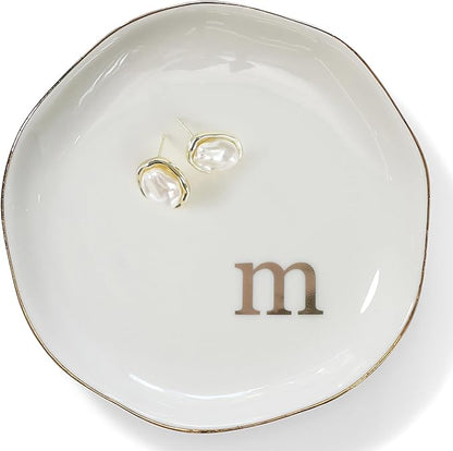 HOME SMILE Initials Ring Dish Jewery Tray by HOMESMILE
