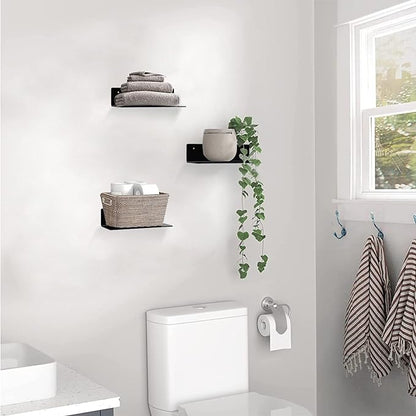 9 Inch Acrylic Floating Shelf No Drill Adhesive Wall Shelf Set of 2 - Image 2