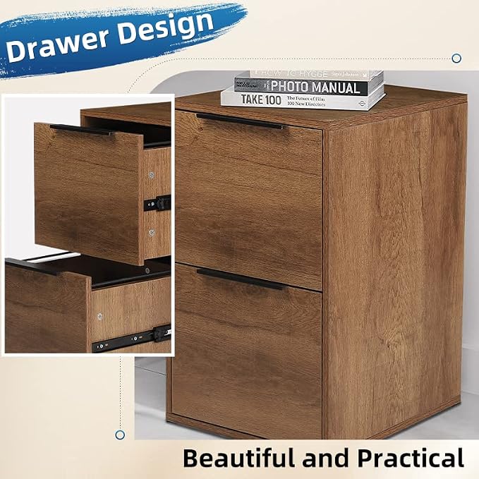 LUCYPAL 2 Drawer File Cabinet, Wood File Cabinets - Image 6