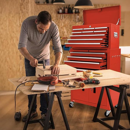 Tool Chest 13-Drawer with Double Door Handle, 2 in 1 Detachable Rolling Tool - Image 7