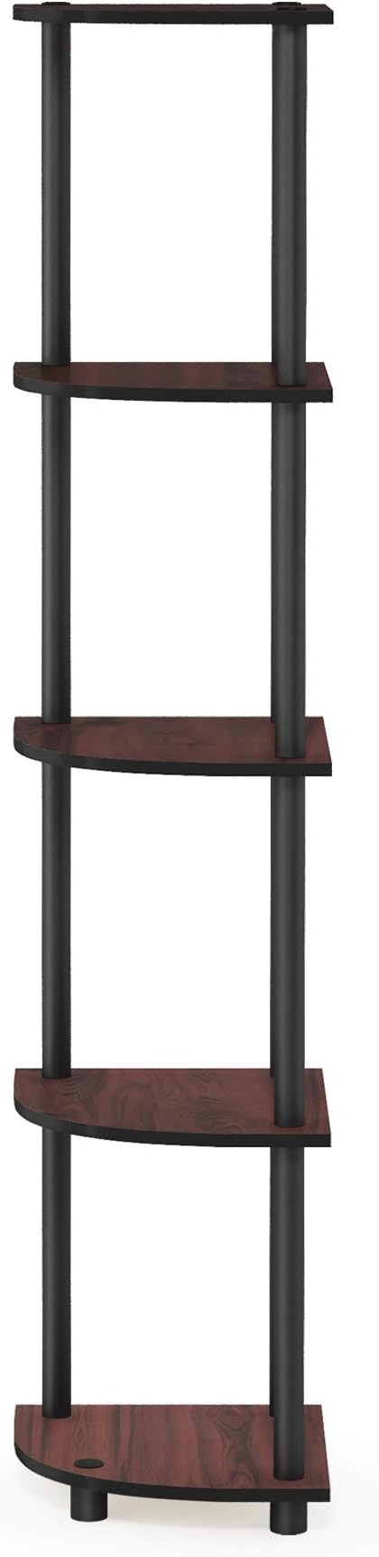 Furinno TURN-N-TUBE Corner Shelf, 5-Tier Corner Bookshelf, Open Storage Shelves - Image 9