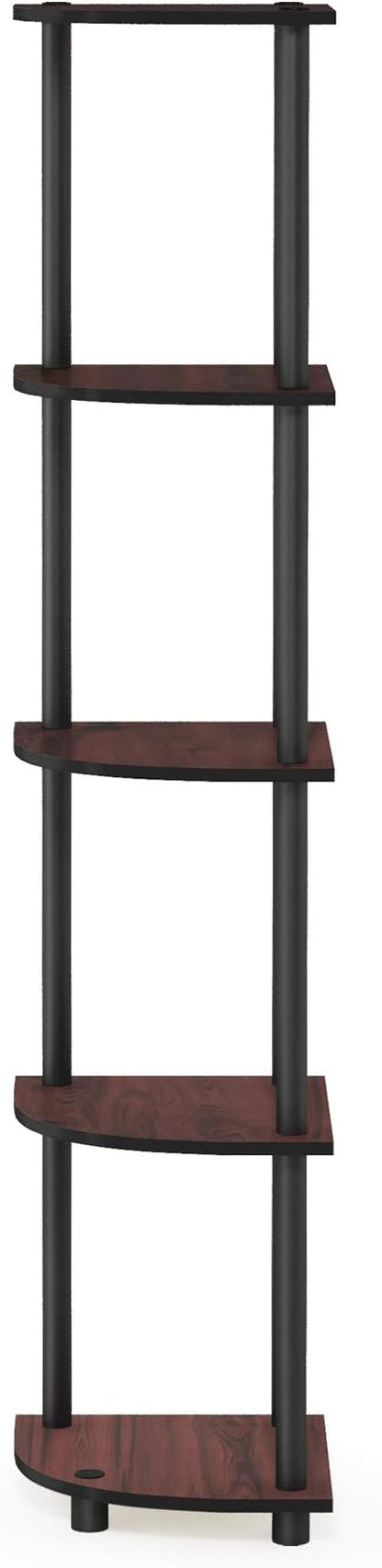 Furinno TURN-N-TUBE Corner Shelf, 5-Tier Corner Bookshelf, Open Storage Shelves - Image 9