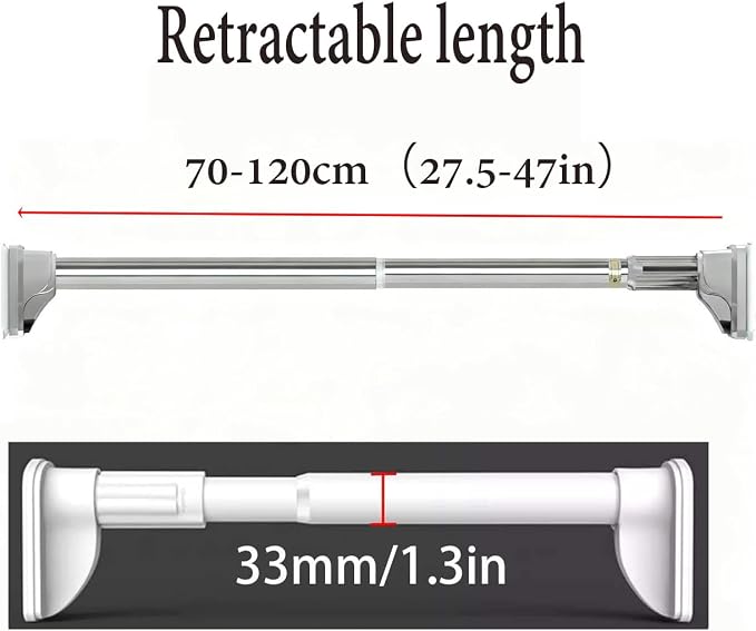 Adjustable Stainless Steel Rod, No-Drilling Hanging Clothes Pole | 27.5 to 47.2 - Image 4