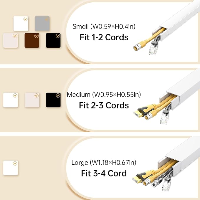 Delamu Cord Hider Wall, 85in Cord Covers - Image 9