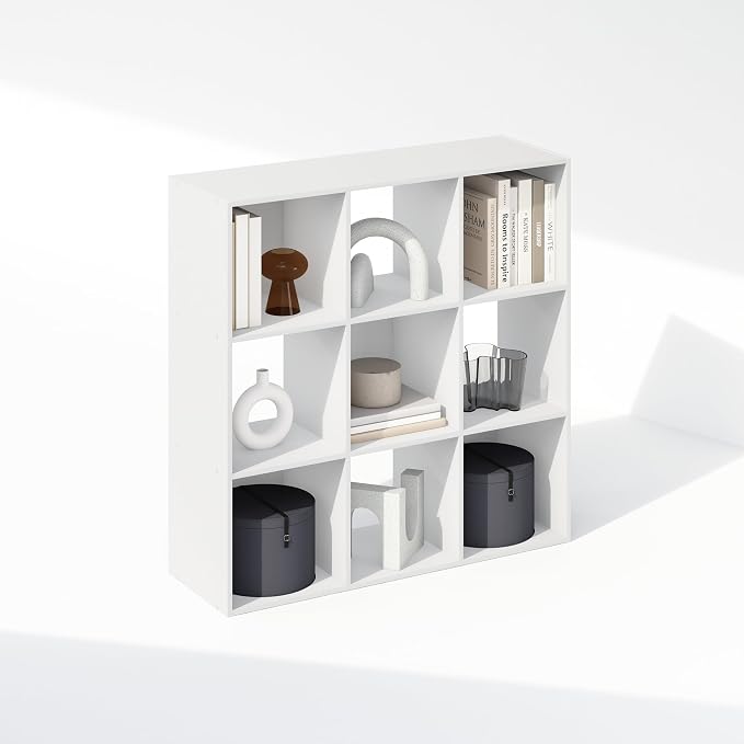 Furinno PELLI Book Shelf, 9-Cube Bookshelf, 3x3 Cube Storage Organizer Bookcase - Image 5