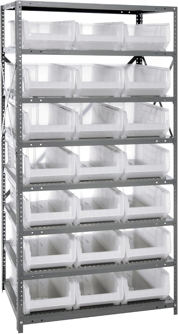 Quantum Storage Systems 2475-952CL Solid Heavy Duty 8 Shelves 21 HULK Clear by QuantumStorageSystems