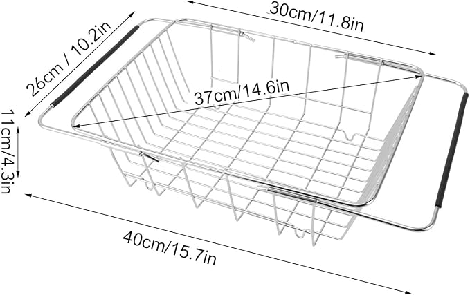 Tyenaza Freezer Organizer Bin Stainless Steel Expandable 20KG Load Bearing - Image 2