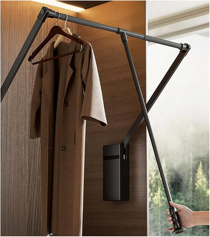 Pull Down Closet Rod for Hanging Clothes, Retractable Wardrobe Hanger for by PENGFEI
