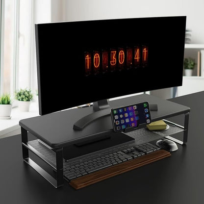 Monitor Stand with drawer, 2-Tier Monitor Stand Riser with Phone Holder and - Image 7