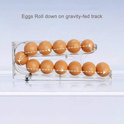 Sotfamily Egg Holder for Fridge, FIFO Egg Roller for Eggs 12 Count, Dispenser - Image 3