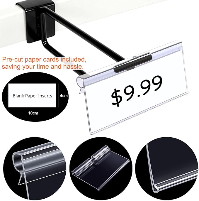 50PCS Basket Bin Labels Clip On, ChanQnTon Clear Plastic Label Holders - Image 3