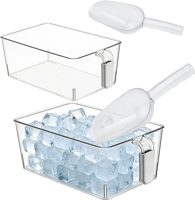 2-Pack Clear Gray Ice Storage Bins by Unknown