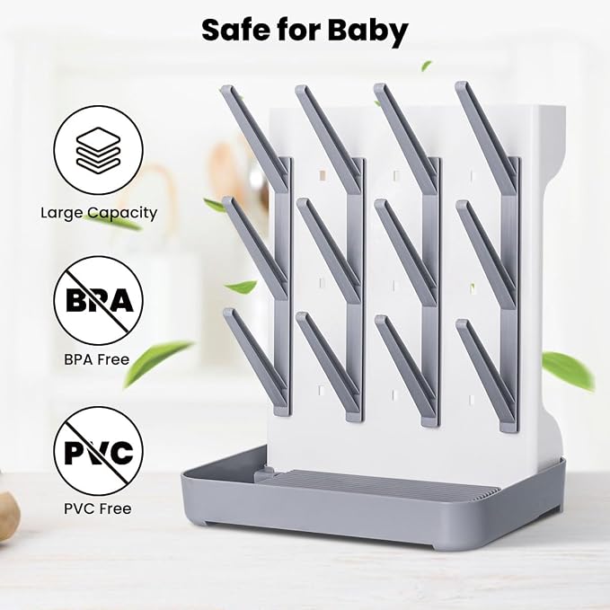 Baby Bottle Drying Rack: Vertical Space Saving Large Bottles Holder - Image 6