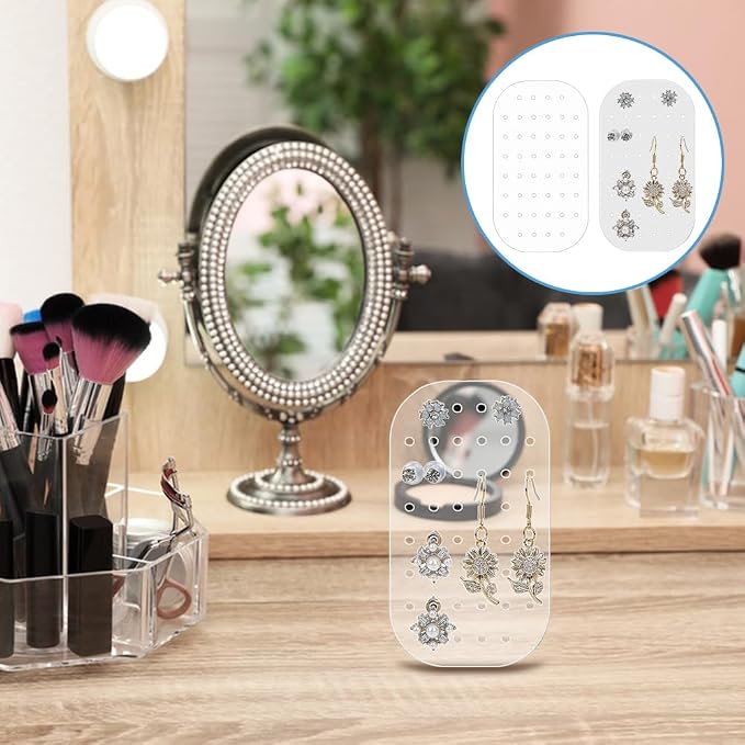 GOMAKERER 10 Pcs Acrylic Earing Display Cards, 44 Holes Acrylic Ear Stud - Image 5