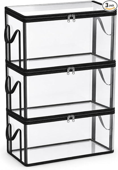 3-Pack Large Clear Thick Plastic Storage Box by Unknown