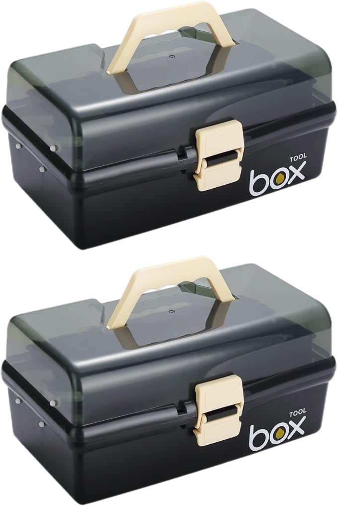 2PCS 12'' Three-Layer Clear Plastic Storage Box/Tool Box by Kinsorcai