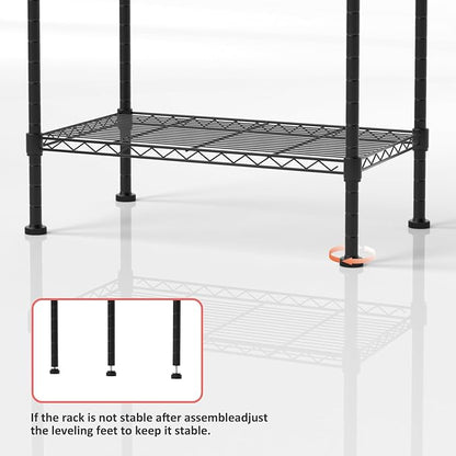4 Tier Shelving Unit, 176 LBS Per Shelf Height Adjustable Narrow Storage Shelves - Image 5
